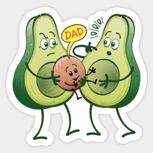 Funny avocados in trouble concerning paternity recognition Sticker